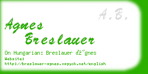 agnes breslauer business card